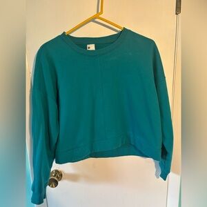 Teal Women's Cropped Crewneck